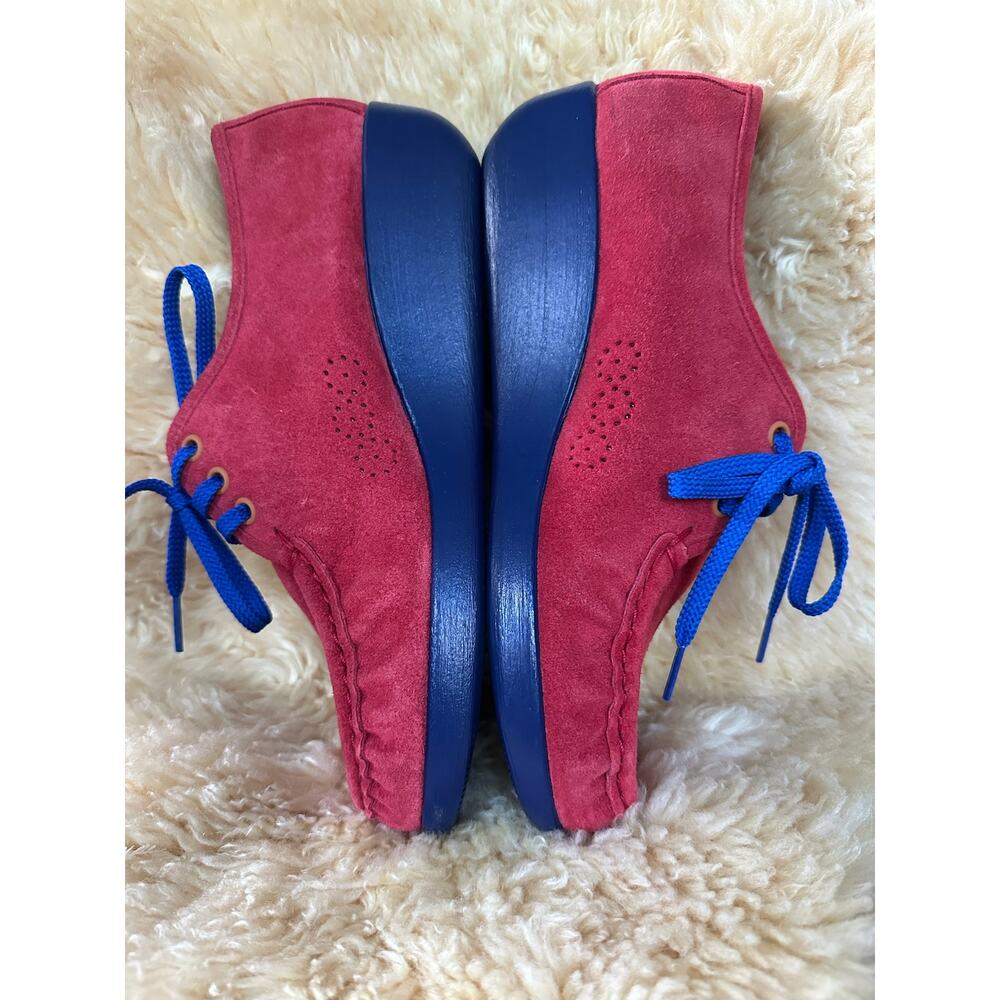 SAS Bounce Siesta Walking Shoes Sneakers Womens Blue red suede Leather sz 9 1/2 - Picture 2 of 12